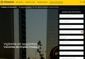 Postulando a puestos de trabajo en Prosegur